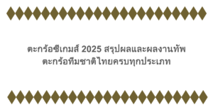 ตะกร้อซีเกมส์ 2025 สรุปผลและผลงานทัพตะกร้อทีมชาติไทยครบทุกประเภท