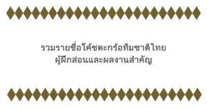 รวมรายชื่อโค้ชตะกร้อทีมชาติไทย ผู้ฝึกสอนและผลงานสำคัญ